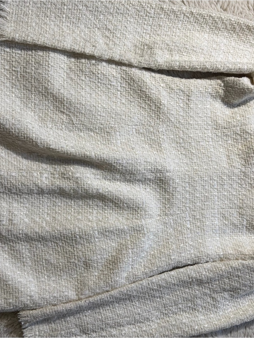 Saullee Cream Tweed Long Blazer with Pearl Buttons - Picture 2 of 2